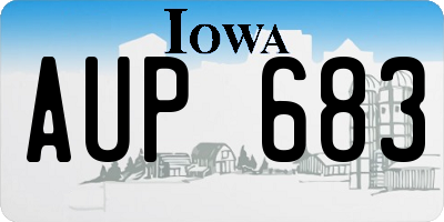 IA license plate AUP683