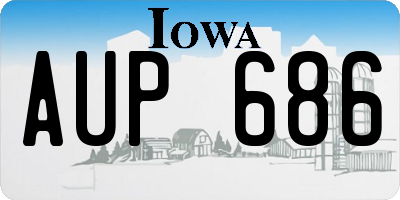 IA license plate AUP686