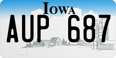 IA license plate AUP687