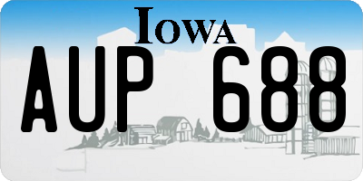 IA license plate AUP688