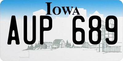 IA license plate AUP689