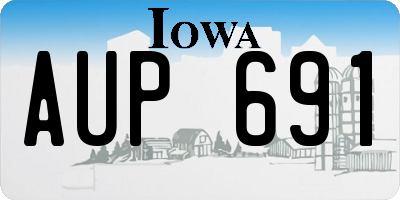 IA license plate AUP691