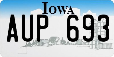 IA license plate AUP693
