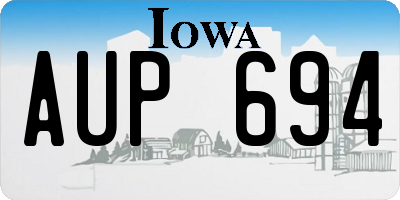 IA license plate AUP694