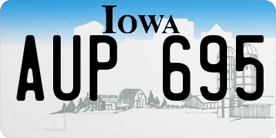 IA license plate AUP695