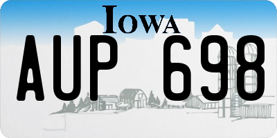 IA license plate AUP698
