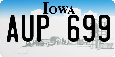 IA license plate AUP699