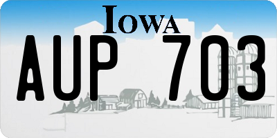 IA license plate AUP703