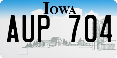 IA license plate AUP704