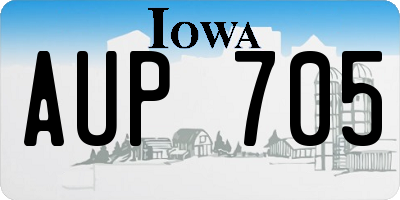 IA license plate AUP705