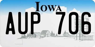 IA license plate AUP706