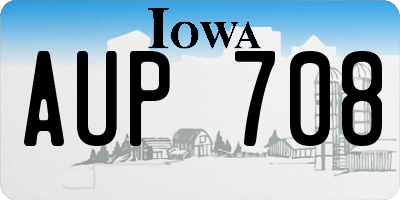 IA license plate AUP708