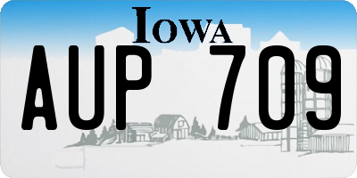 IA license plate AUP709