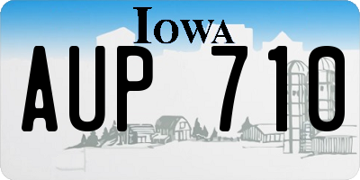 IA license plate AUP710