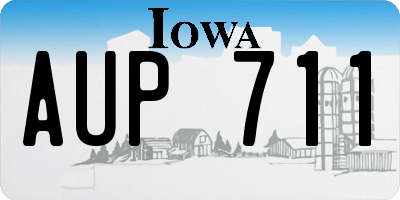 IA license plate AUP711
