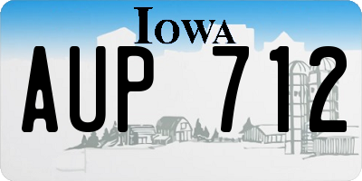 IA license plate AUP712