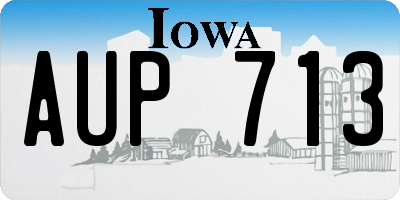 IA license plate AUP713