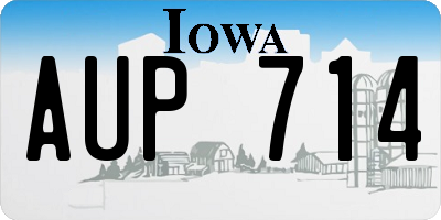 IA license plate AUP714