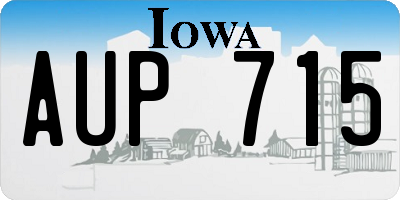 IA license plate AUP715