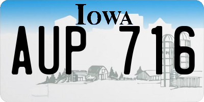 IA license plate AUP716