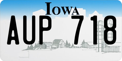IA license plate AUP718