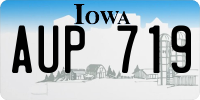 IA license plate AUP719