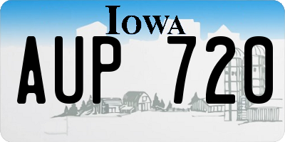 IA license plate AUP720