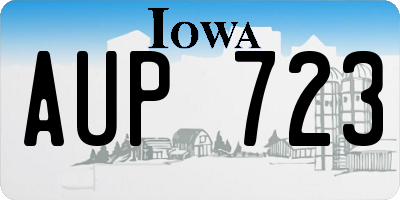 IA license plate AUP723
