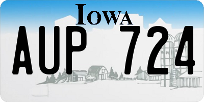 IA license plate AUP724