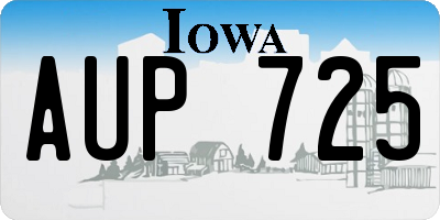 IA license plate AUP725