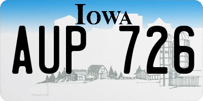 IA license plate AUP726