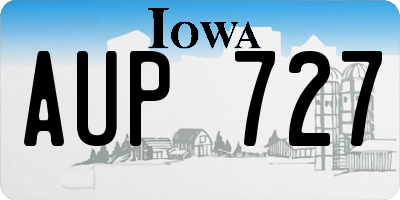 IA license plate AUP727