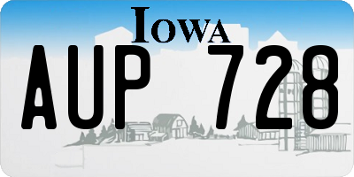 IA license plate AUP728