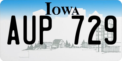 IA license plate AUP729