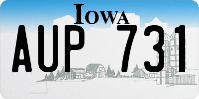 IA license plate AUP731