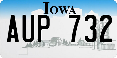IA license plate AUP732