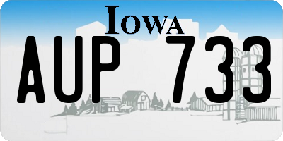 IA license plate AUP733