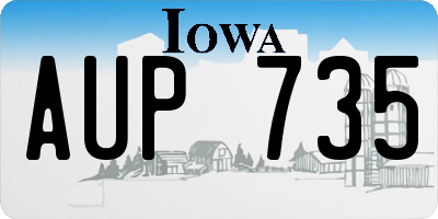 IA license plate AUP735