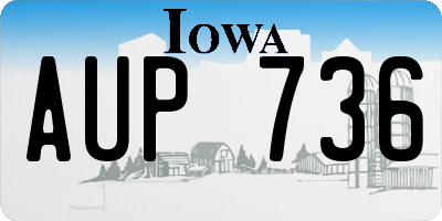 IA license plate AUP736