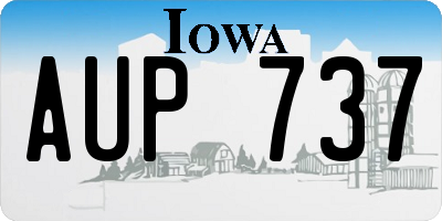 IA license plate AUP737