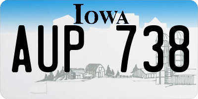 IA license plate AUP738