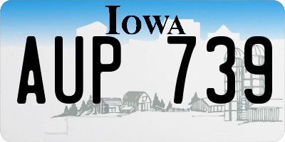 IA license plate AUP739