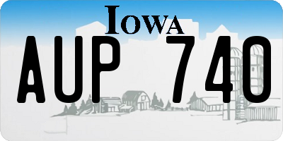 IA license plate AUP740