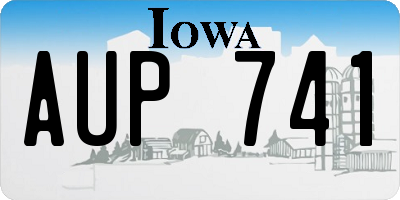IA license plate AUP741