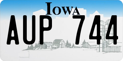 IA license plate AUP744