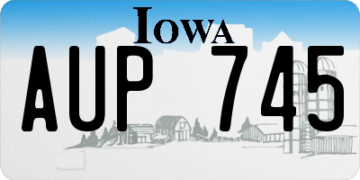 IA license plate AUP745