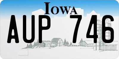 IA license plate AUP746