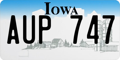 IA license plate AUP747