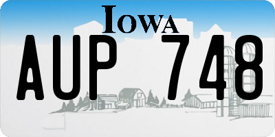 IA license plate AUP748
