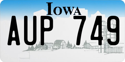 IA license plate AUP749